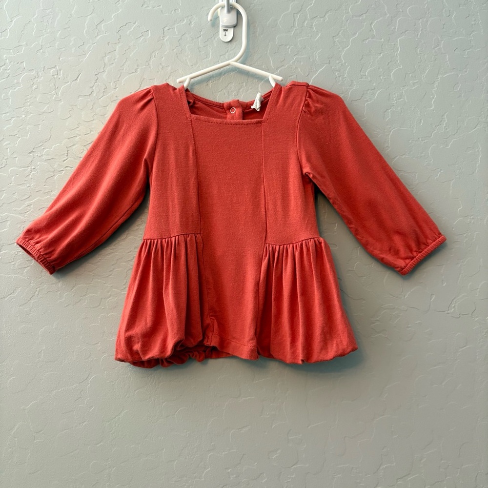 Kate Quinn rust orange long sleeve modal ballerina top size 12-18 months